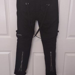 Royal Bones Black Strap Pants (Size 15)